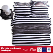 133*72 напечатано черный белый комплект постельных принадлежностей для отель/домашнего использования